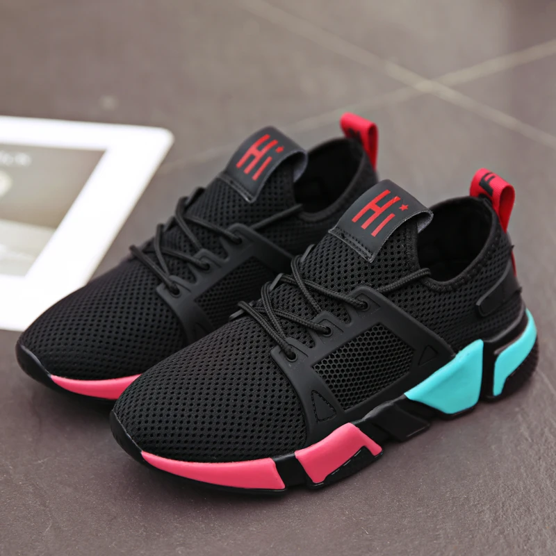 

Sneakers female flying woven hollow mesh summer breathable soft bottom fitness running