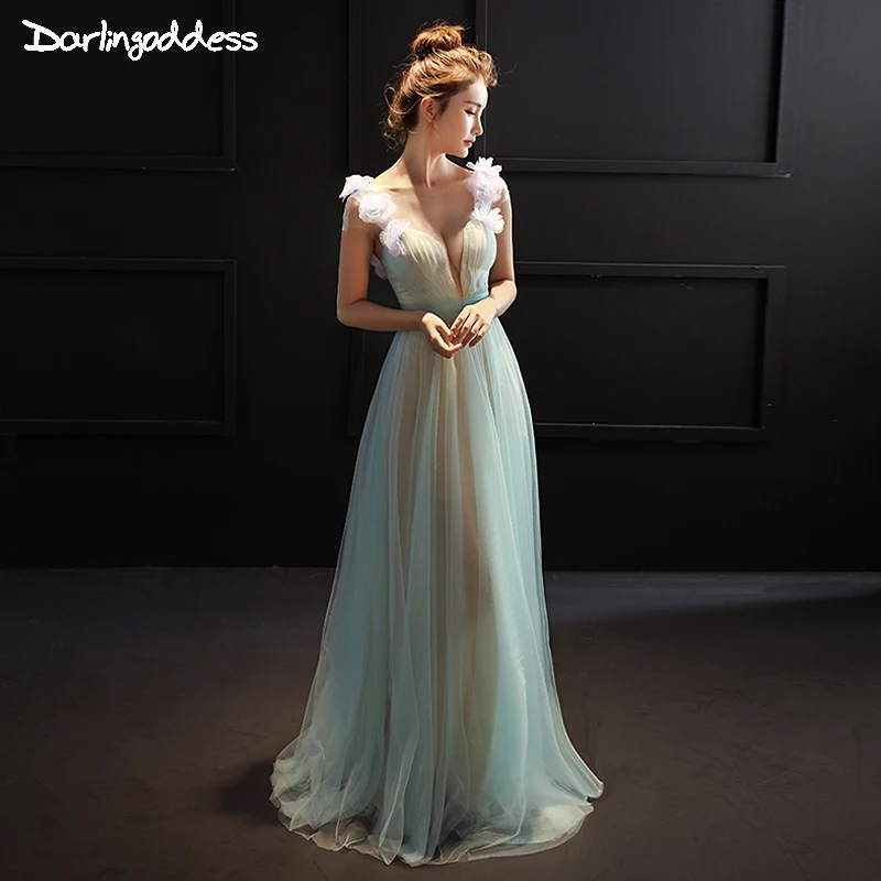 Sexy Emerald Green Long Evening Dresses A line