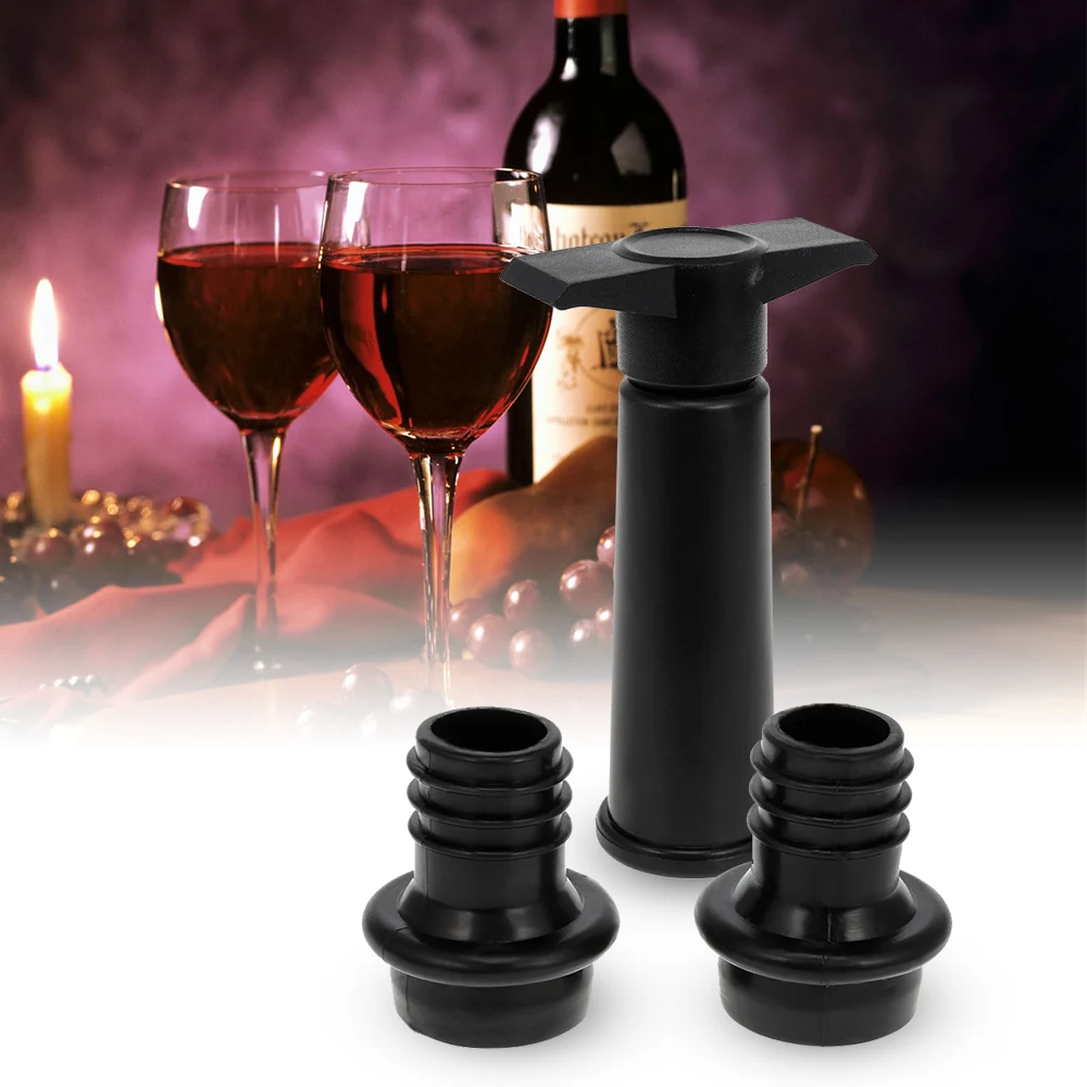 Silicone Vacuum Wine Pump with 2 Stoppers Sealing Preserver Bar