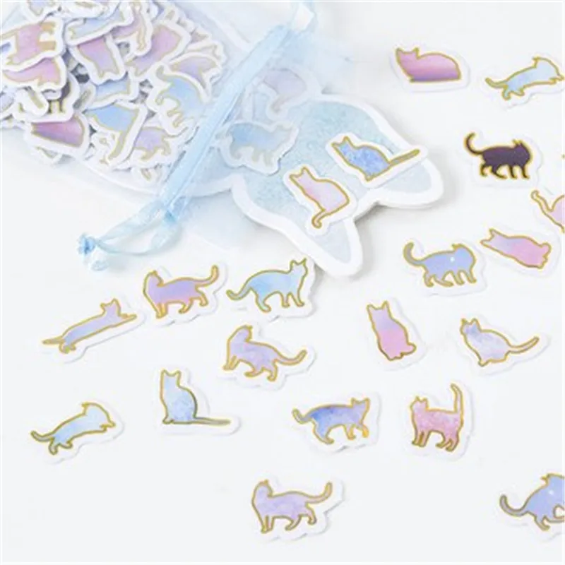 

100pcs/Pack Cartoon Star Cat Sticker Children Toys Anime Stickers For Kids DIY On Book Laptop Mobile Phone Bicycle Skateboard