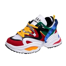 Thick sole lady's Shoes Platform women's winter chunky Sneakers Breathable ulzza sneakers 6cm increasing flat walking tennishoe 