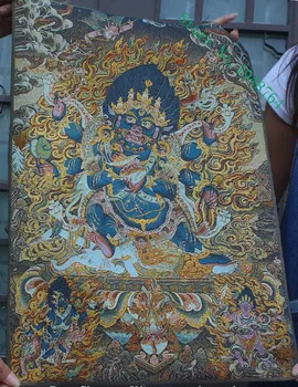 

Tibet buddhism Silk Embroidery The Southern King god Exorcism tangka home decoration