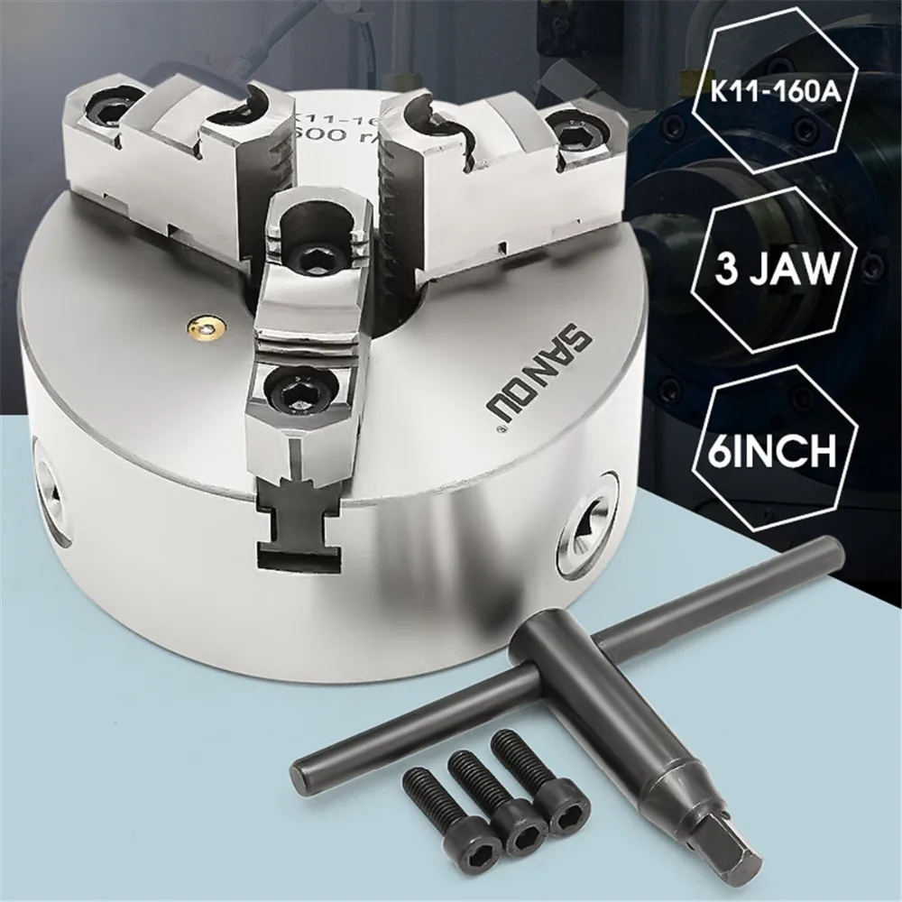 3-Jaw-K11-160A-Lathe-Metal-Chuck-Self-Centering-Hardened-Drilling-Mounting-160mm