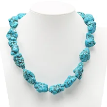 20x25-25x30mm барокко синее бирюзовое ожерелье