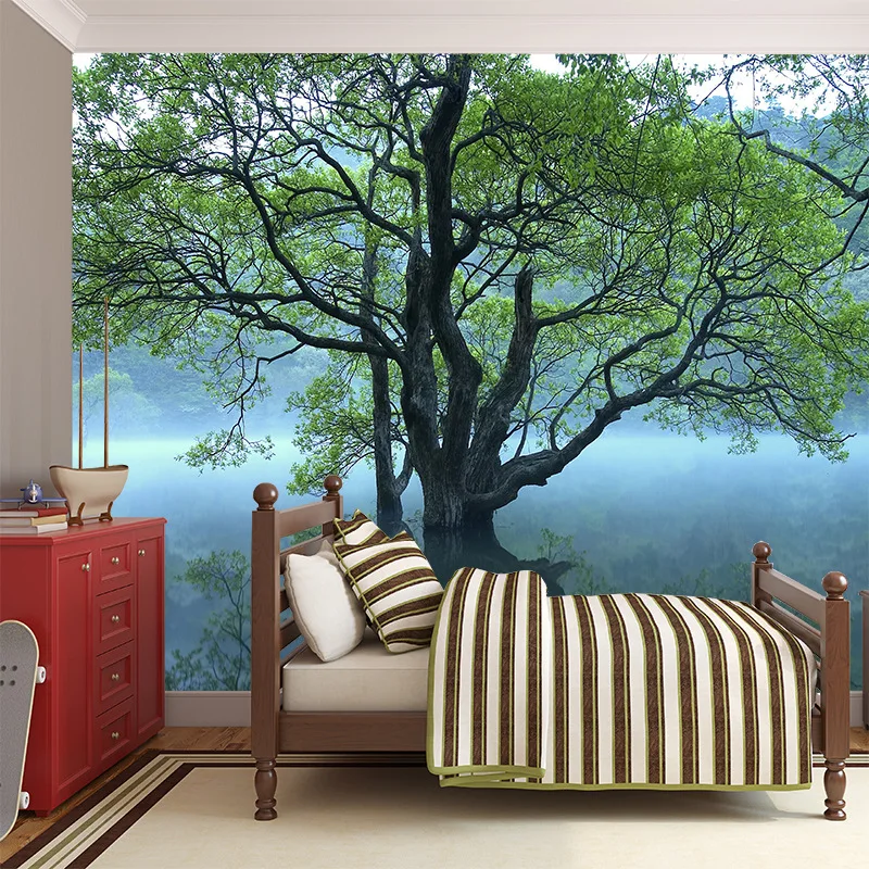

Can be customized large mural 3D chinese style background wallpaper Forest trees
