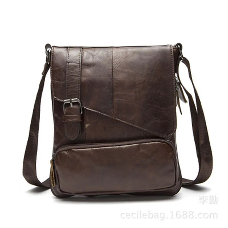 

YISHEN Casual Retro Genuine Cowhide Leather Men Messenger Bags Small Flap Bags Male Shoulder Crossbody Bags Travel Bags MLT8239