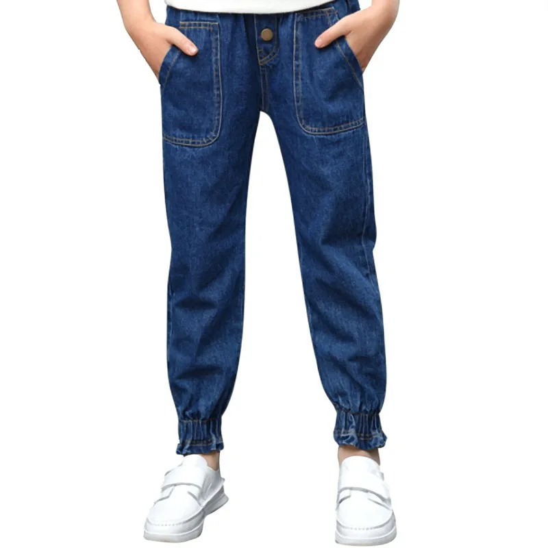 

Spring Autumn children Jeans pants Teenagers Baby Girls Solid Jeans Trousers Girls Children Clothes Casual Kids girls Denim Pant