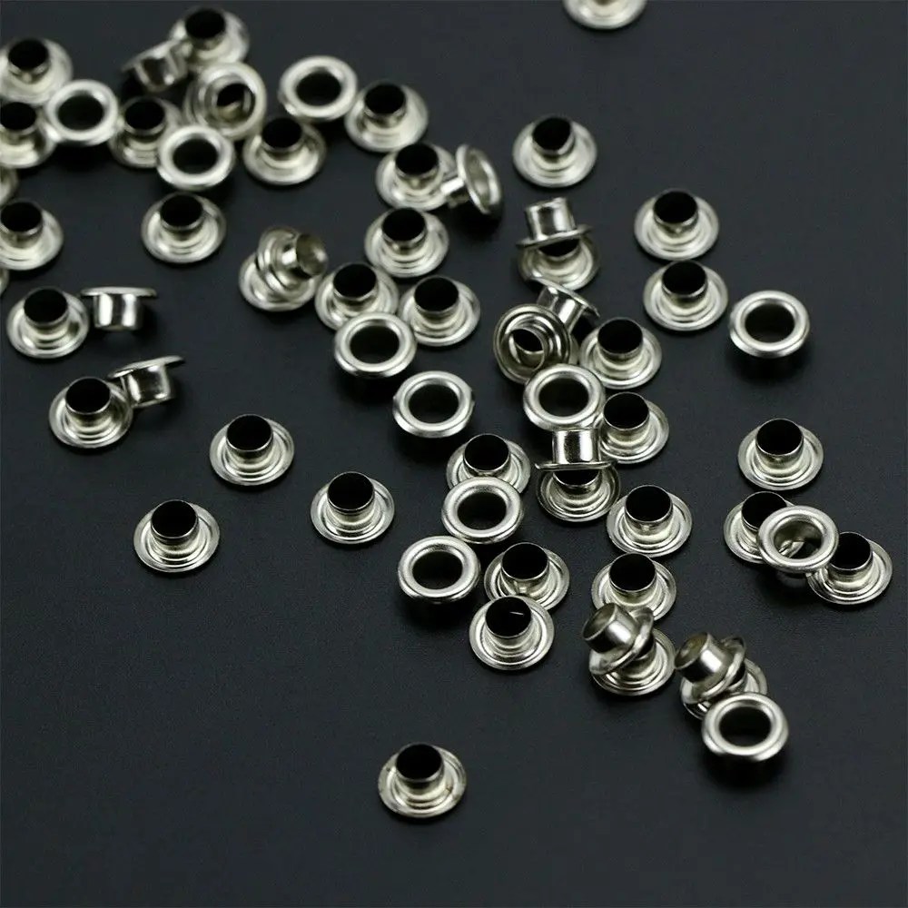

100 Sets Silver Tone Shoe Shoelace Eyelets Scrapbooking Sewing Accessories 9mmx5mm 5mm