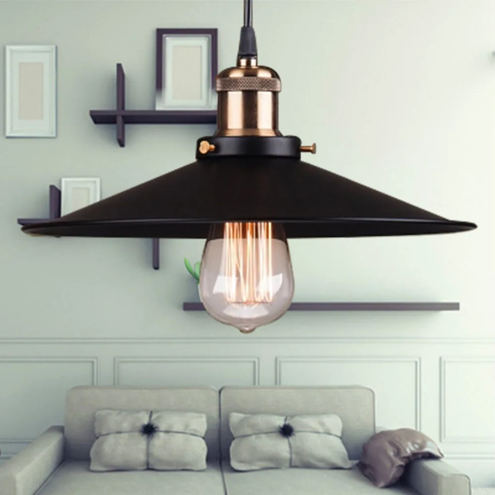 

Pendant Lights Bar Christmas Decorations For Home Vintage Loft Vertigo Retro Vallkin Hanging Lamp Lampshade E27 LED Light bulb