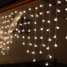 2 м* 1M104 светодиодный шар световая струна день рождения организуется Свадебные шторы гирлянды мигающие светодиодные фонари AC110V-250V