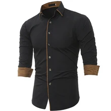 Мужские рубашки с длинным рукавом, повседневные, хит, цветные, Chemise Homme, однотонное поступление, мужские рубашки, большие размеры XXXL 228