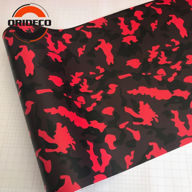Black red camo vinyl auto film foil 5