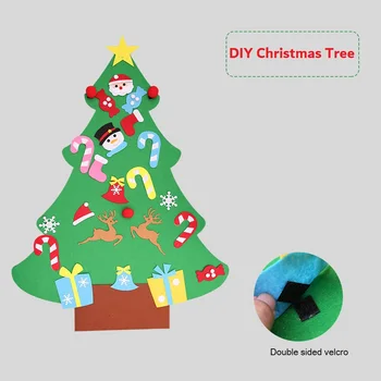 

Wholesale DIY Felt Christmas Tree Pendant Drop Ornaments 2018 New Year Gift for Children Kids Door Wall Hanging Xmas Decoration