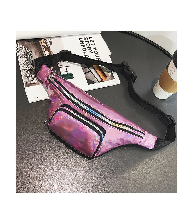Новая мода лазерная сумка личностные качества ПУ груди пакет универсальные модные Лакированная кожа карманов