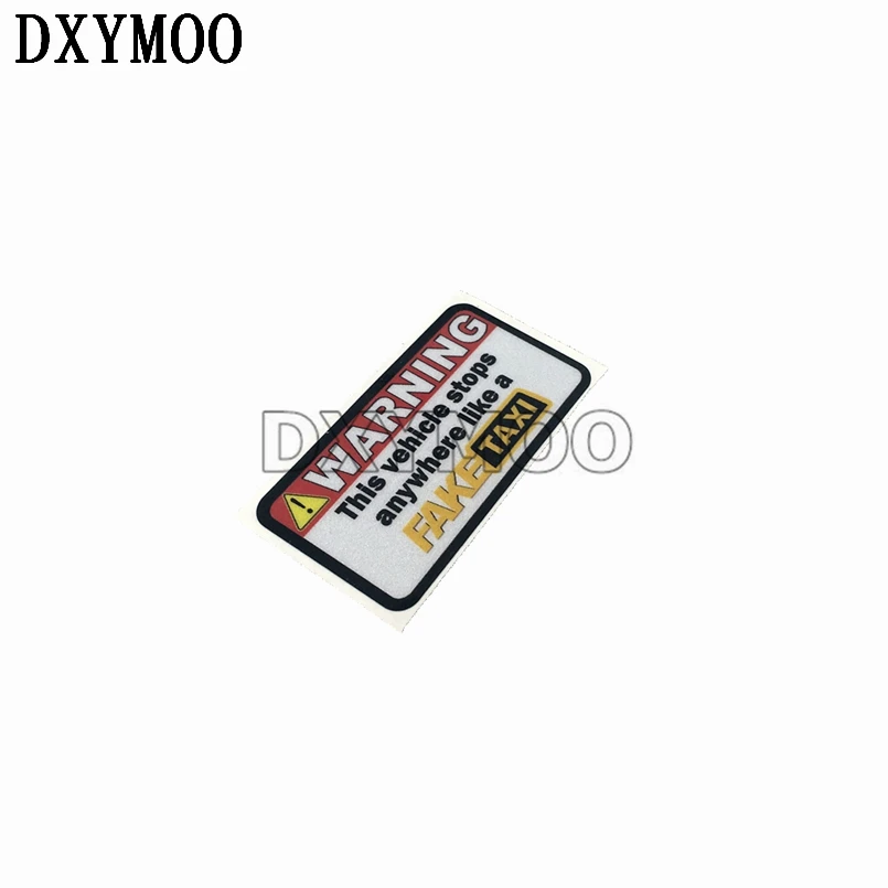 

2PCS Funny Car Stickers Warning FAKE TAXI Stop Anywhere Motorcycle Helmet Window Phone Vinyl Decals 7x3.6cm