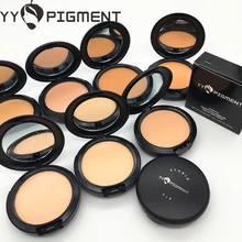 Marca yy pigmento profissional pó óleo-controle rosto contorno capa mineral fundação nude pó compacto maquiagem
