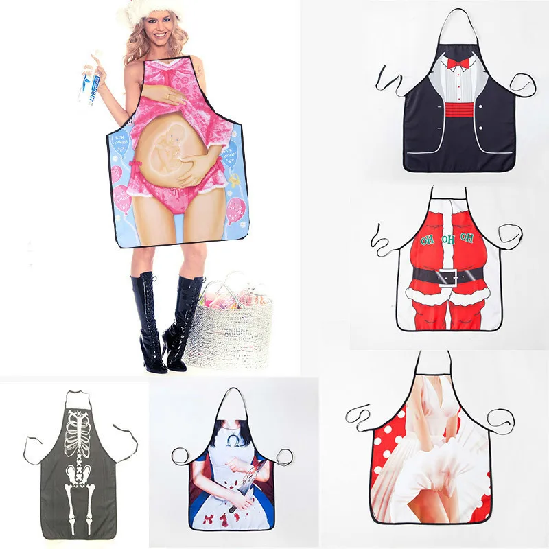 

funny costume printed bib kitchen cooking woman apron jardineira feminina tablier pinafore