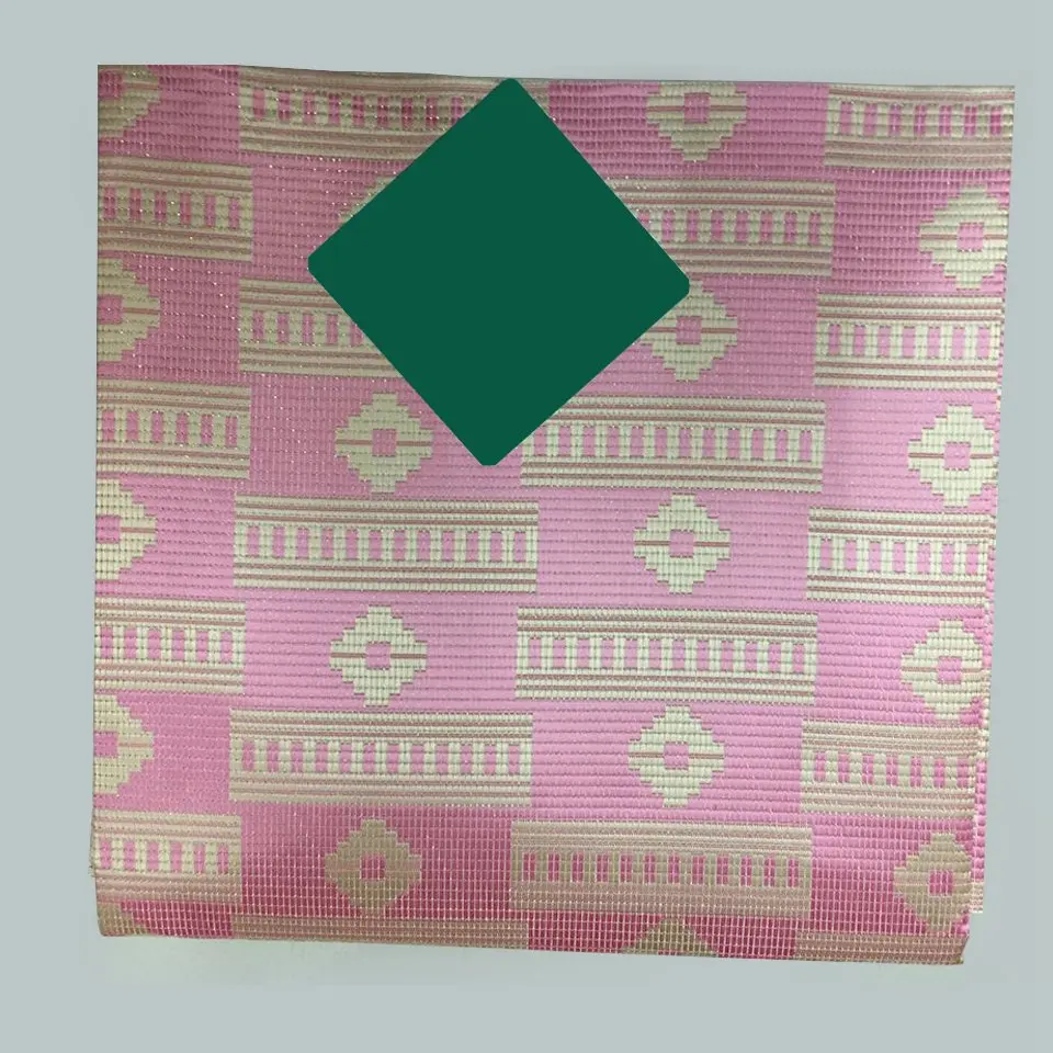 

African traditional Head Gear Nigeria Headwear,Afircan aso oke Head Tie & Wrapper pink LXLAS-3-7