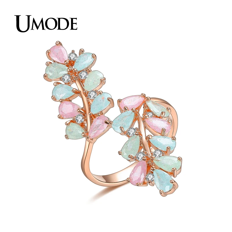 font b UMODE b font Candy Colorful Rose Gold Plated font b Ring b font