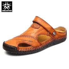 URBANFIND/Классические мужские мягкие сандалии; удобная мужская летняя обувь; кожаные сандалии; сандалии большого размера; удобные мужские римские сандалии