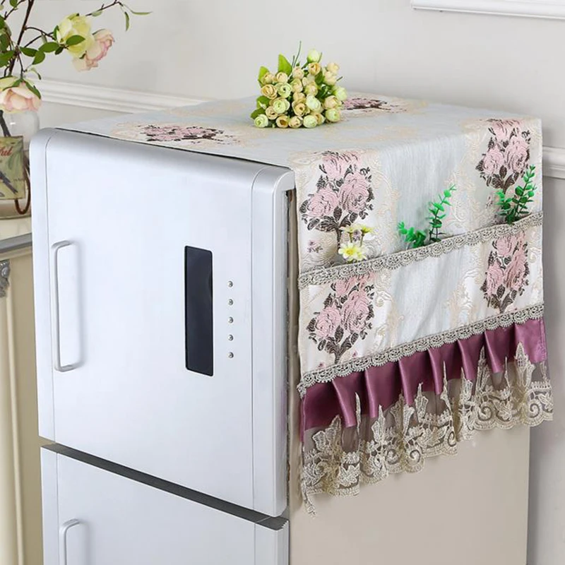 Льняная Бытовая однодверная/двухдверная крышка холодильника с сумкой для хранения холодильника/чехол для микроволновой печи/стиральной машины Пылезащитная крышка