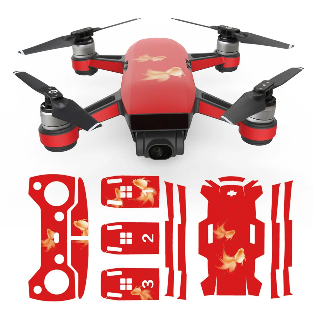 

PVC Waterproof Stickers Decal Skin Protector For DJI Spark Drone Body/Battery/ Remote Control Accessories