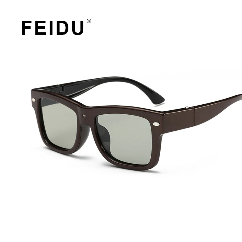 FEIDU 2016 Intelligent Variable Speed Of Light Polarized Sunglasses Men