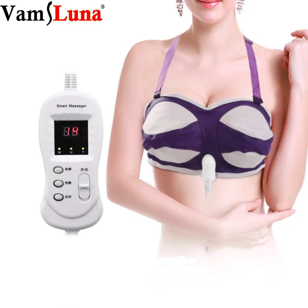 Bra Shape Electric Breast Massager, Heated Vibration Massage For Fuller