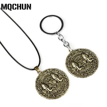 

MOCHUN Game PS4 Uncharted 4 A Thief's End Metal Pendant Vintage Copper Gold Coin Necklace for Women Men Gift-30