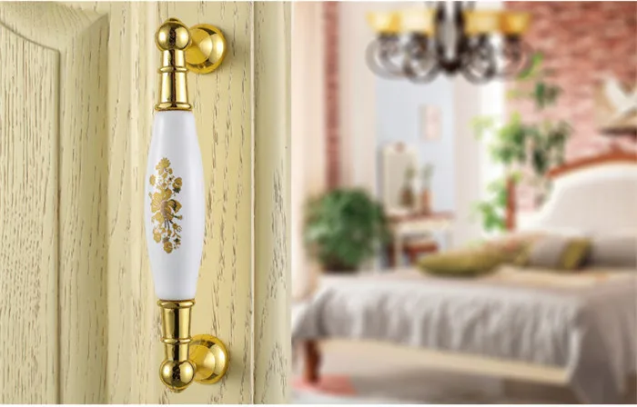 5pcs Antique Furniture Knobs and Handles Marble Ceramic Handle for Kitchen Cupboards Cabinet Door knobs Drawer Pulls (5)
