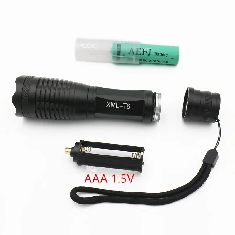 XML T6 ZOOM 18650 AAA масштабируемый светодиодный фонарик waterprof самооборосветильник для