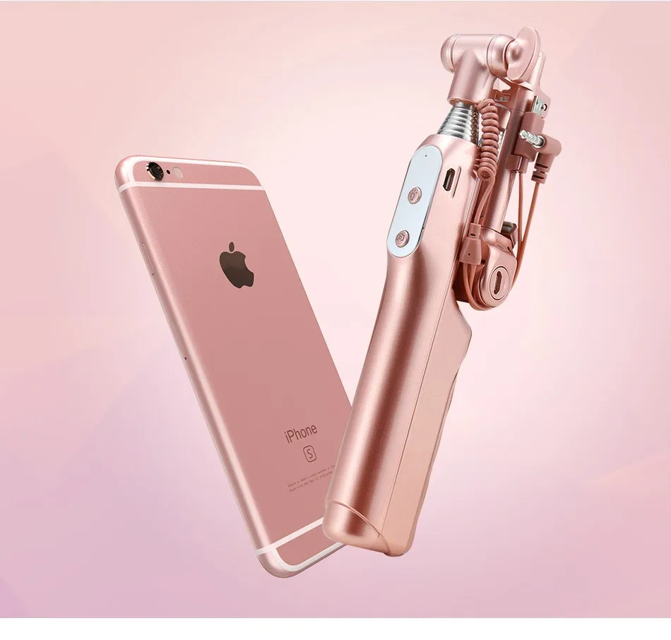 Universal Phone Camera Selfie Stick Self-timer Monopod For iPhone Samsung Huawei IOS Android Wired Handheld Extendable Kickstand (2)