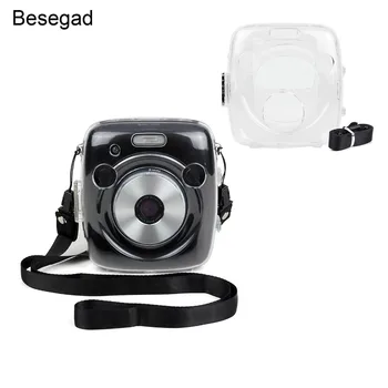 

Besegad Clear Plastic Protective Camera Case Cover with Adjustable Shoulder Strap for Fujifilm Fuji Instax SQ10 SQ 10 Accessory