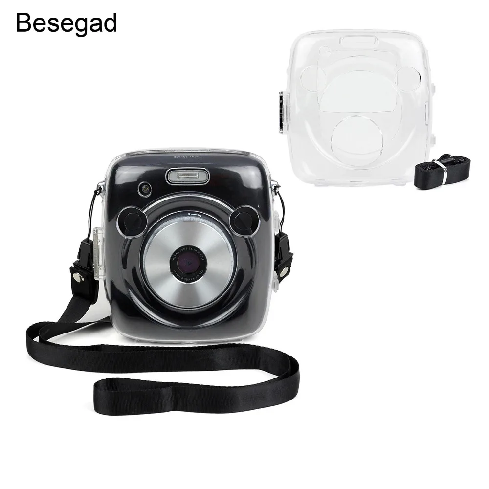 / Funda de piel sint/ética para c/ámara Fujifilm Instax cuadrado SQ10 Bolsa Caso Cubierta de la bolsa con correa para el hombro c/ámara Carry protecci/ón/