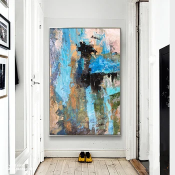 

Large abstract painting canvas blue laminas de cuadros pared decorativas habitacion wall art canvas paintings for living room