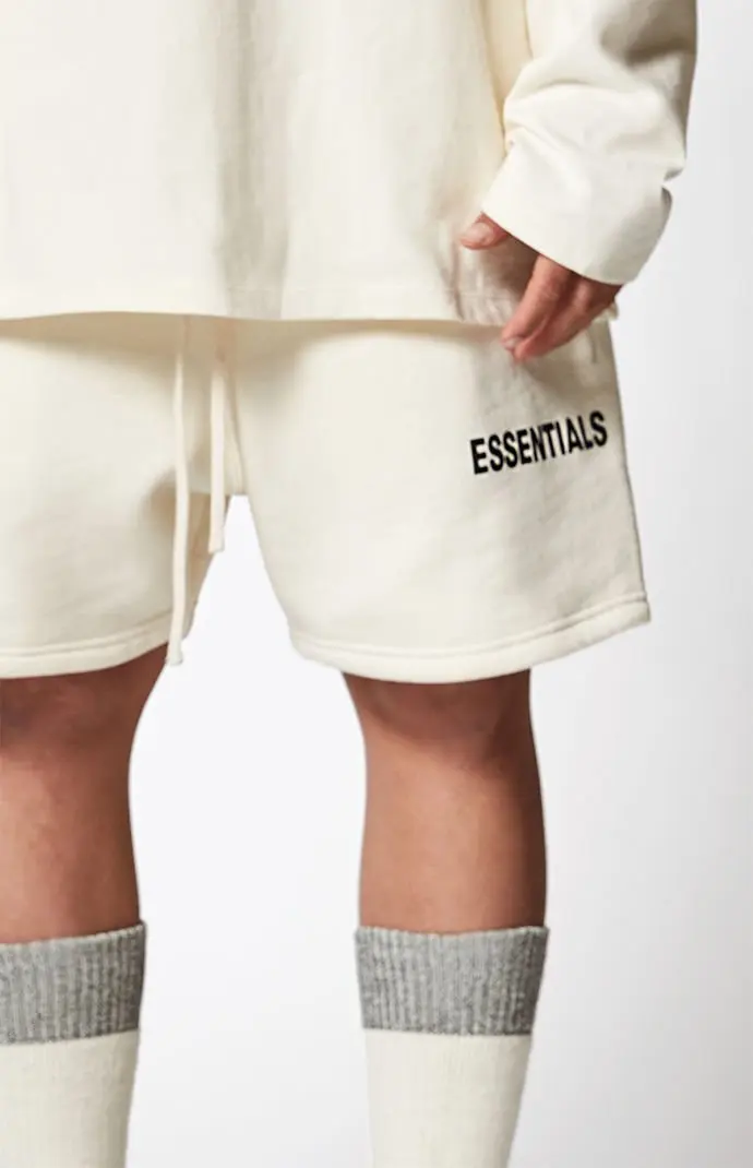 

Hip hop Streetwear drawstring Essentials shorts low crotch terry sweat shorts