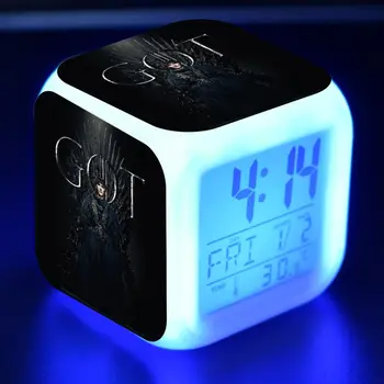 a song of ice And Fire TV Figure LED Alarm Clock Colorful Flash Desk Light Game of Thrones Figurines Toys
