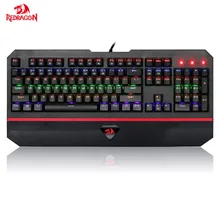 Механическая игровая клавиатура Redragon K558 ANALA со светодиодный подсветкой Outemu Blue Switch 104 клавишами USB Проводная геймерская клавиатура, Черная