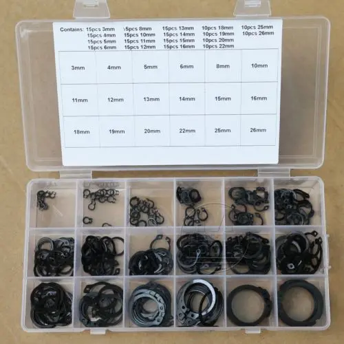 

18 Kinds of Steel External Circlip Retaining Ring Snap Ring Assortment Kit