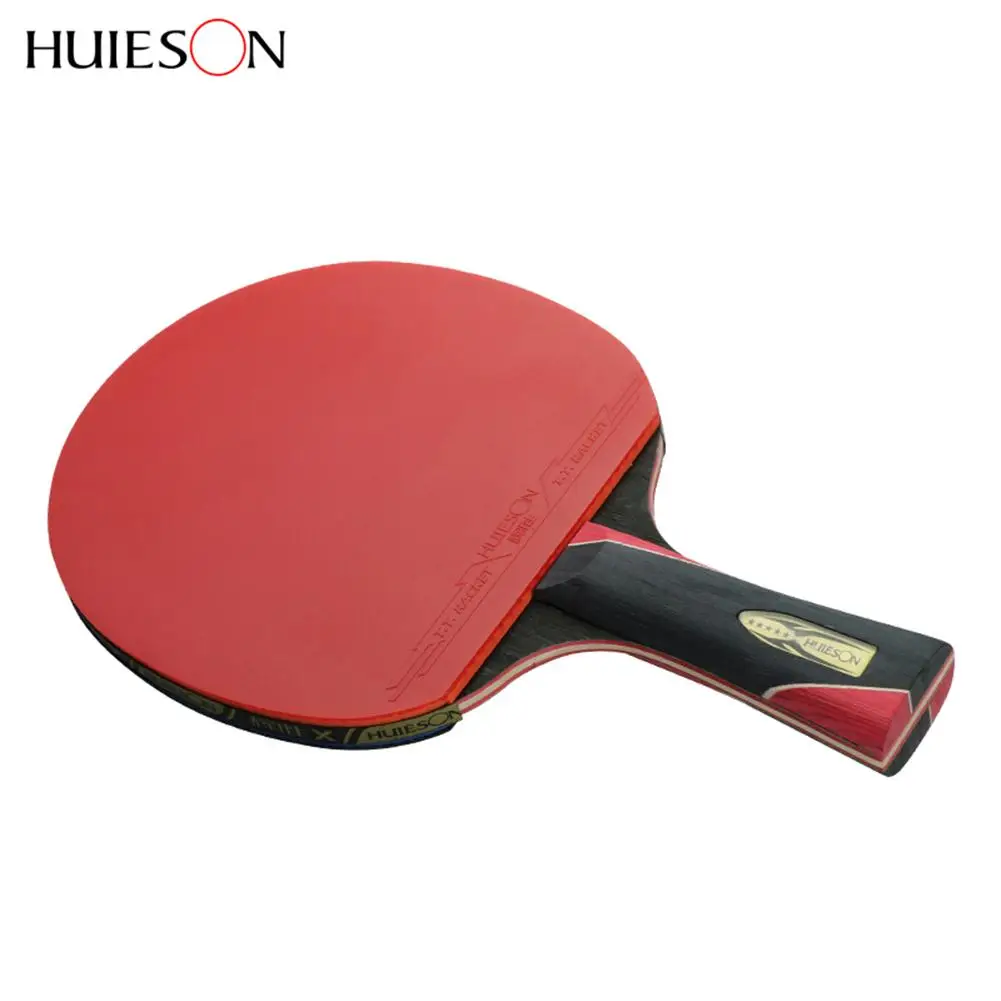 Huieson 5 Star Carbon Fiber Table Tennis Racket Set Double Pimples-in Rubber Ping Pong Rackets