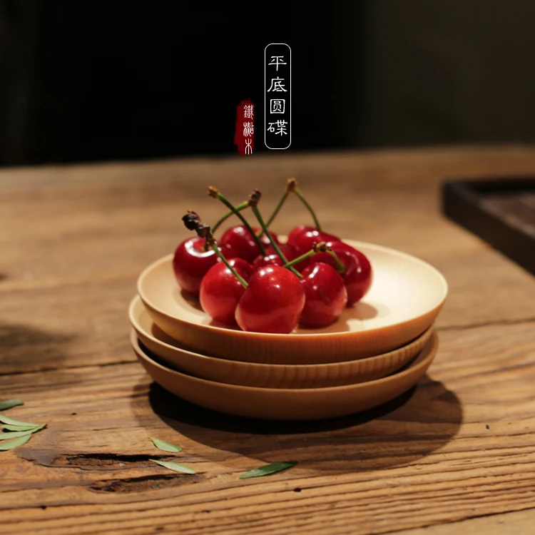 

Japanese-style wood dessert dish / snack plate / fruit chips dish / dessert plate dish fir logs qualities flat saucer