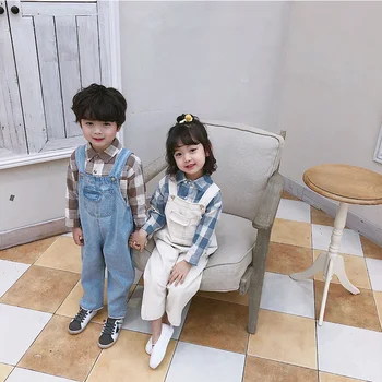 

Boys And Girls Denim Overalls Children All-match Jeans Pants Kids Pocket Jumpsuit Cotton Baby Jumpsuits Casual Trousers 12M-6T