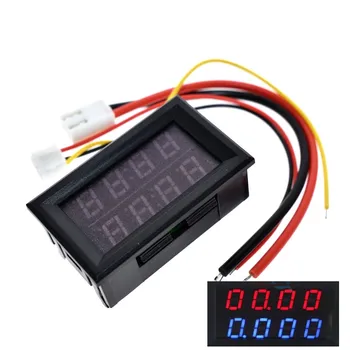

0.28 Inch Digital DC Voltmeter Ammeter 4 Bit 5 Wires DC 200V 10A Voltage Current Meter Power Supply Red Blue Dual Display
