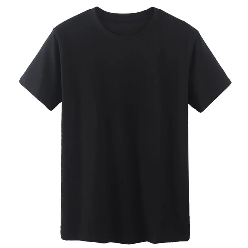Черный MFERLIER лето весна футболка мужская 5XL 6XL 7XL большой размер бюст 152 см короткий рукав вес 165 кг плюс размер футболка мужская 9 цветов - Цвет: Черный