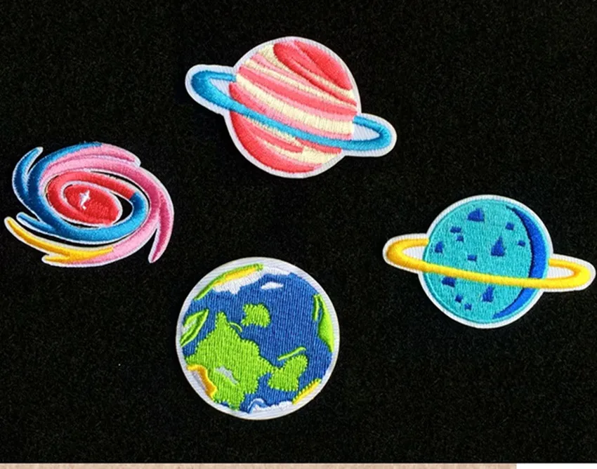 Wholesale Bulk Lot Embroidered Galaxy Earth Iron On Sew On Patch