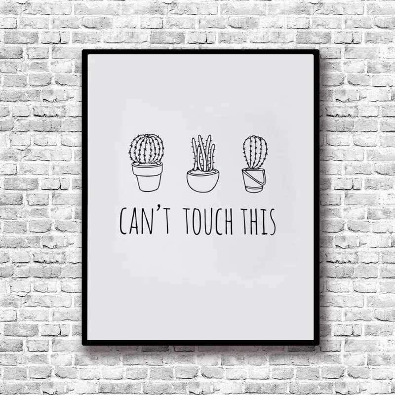 Hot Kanvas Cetak Art Tidak Bisa Menyentuh Cetak Kaktus Art Print