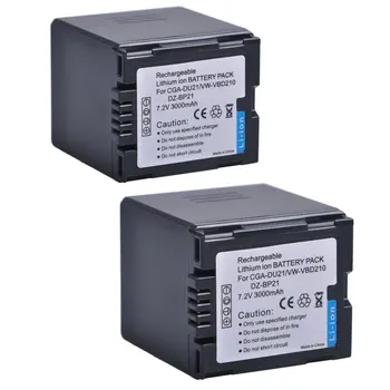 

Tectra 3000mAh 2pcs CGA-DU21 VW-VBD210 DZ-BP21 Battery for PANASONIC PV-DAC13 PV-DAC14 PV-DAC-14D CGADU21 Battery