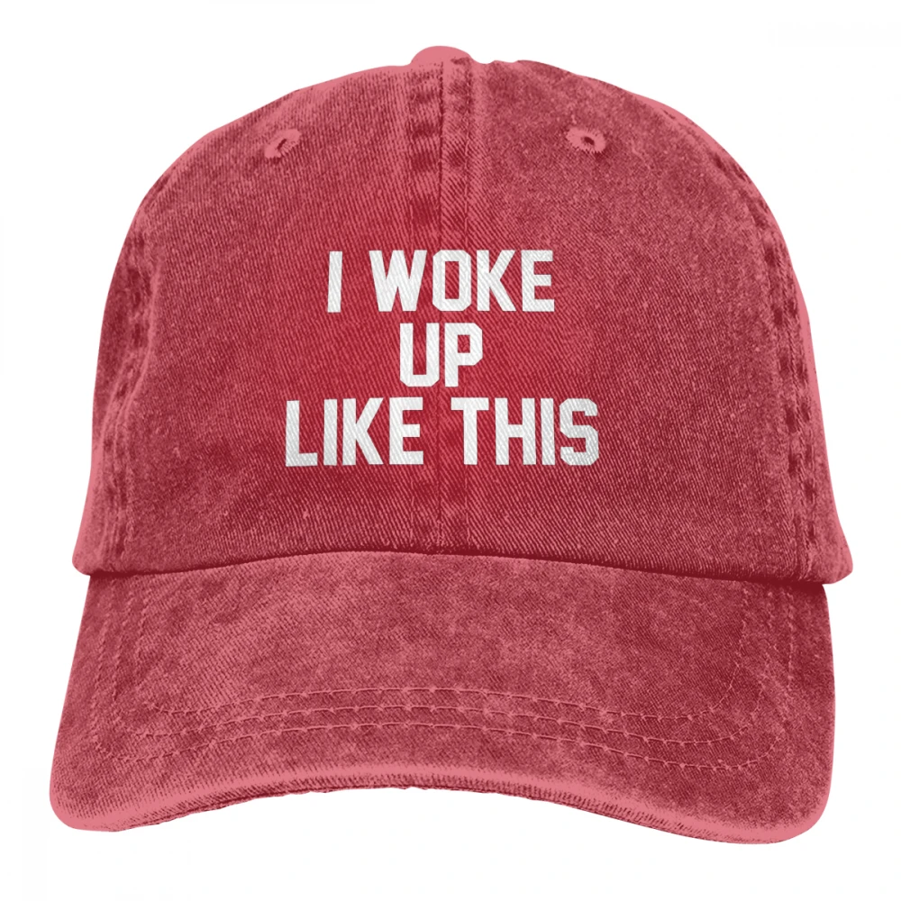 Я просыпался Как этот Casquette глубокий Хизер унисекс Мужские Женские джинсовые бейсболка с ремешком кепки Регулируемый Гольф папа шляпа