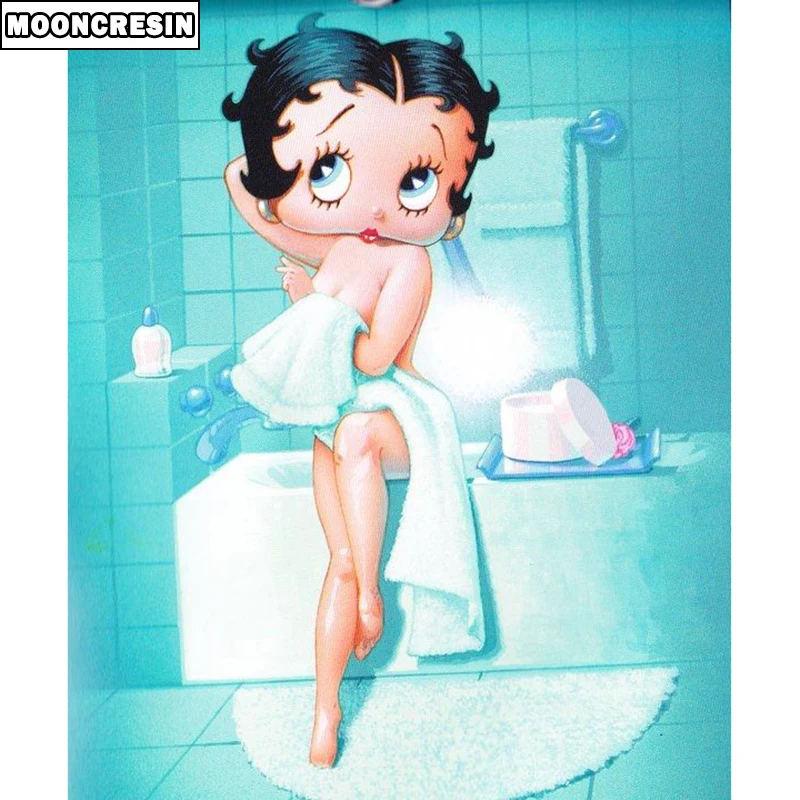 

New Products 2019 Diamond Embroidery 5D Diy Diamond Painting Betty Boop Cross Stitch Rhinestone Painting By Numbers Decor Home