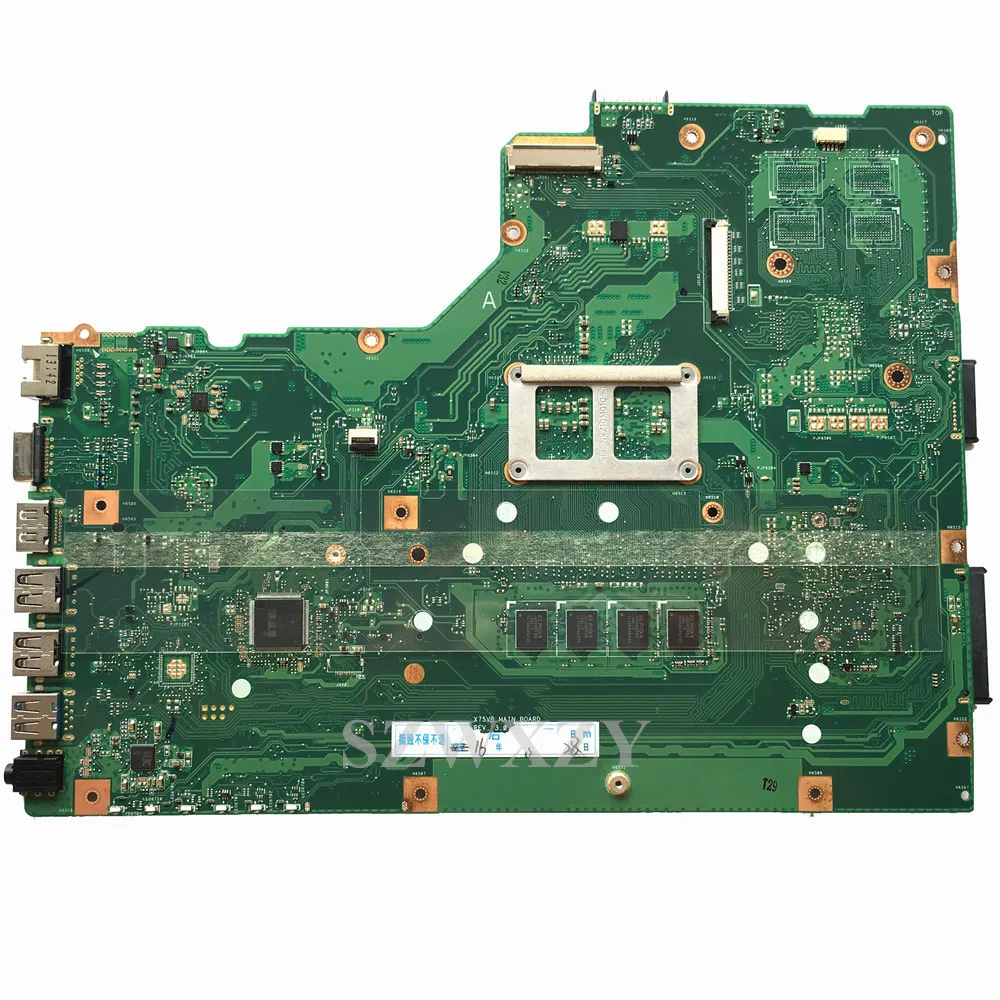 Для материнской платы ноутбука ASUS X75A X75VB REV: 3,0 i3-2350M процессор 4 Гб ram не отремонтирован